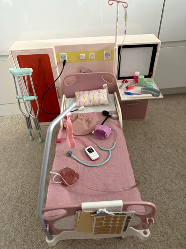 Doll hospital bed playset with - hospital,